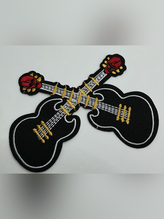 Other - EMBROIDERED IRON OR SEW IN PATCH TWO GUITARS